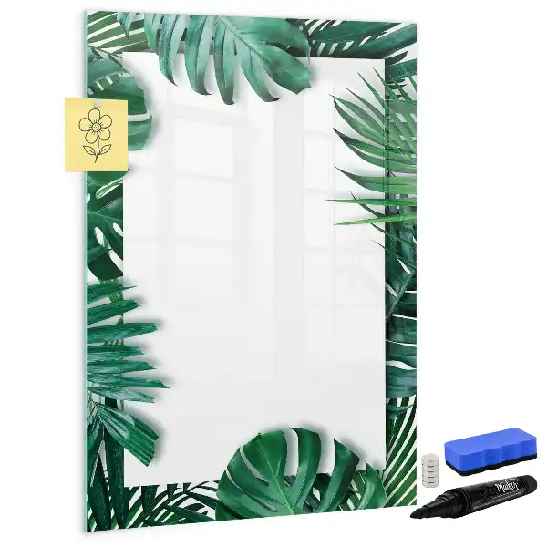 Tablă cu marker cu ramă din monstera