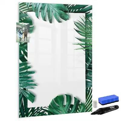 Tablă cu marker cu ramă din monstera