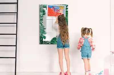 Tablă cu marker cu ramă din monstera