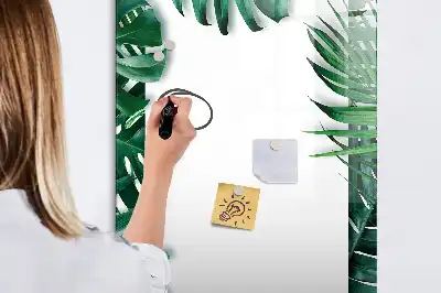 Tablă cu marker cu ramă din monstera