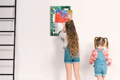 Tablă cu marker cu ramă din monstera