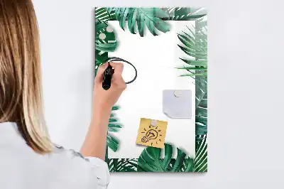 Tablă cu marker cu ramă din monstera