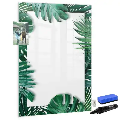 Tablă cu marker cu ramă din monstera