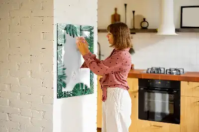Tablă cu marker cu ramă din monstera
