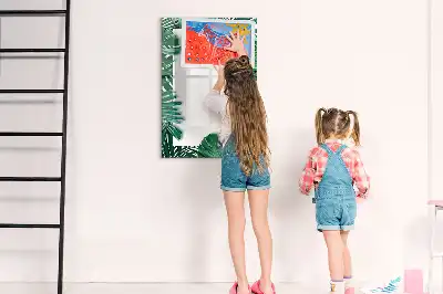 Tablă cu marker cu ramă din monstera