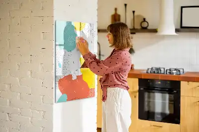 Tablă magnetică de scris cu model Mzgălituri colorate