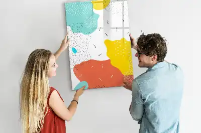 Tablă magnetică de scris cu model Mzgălituri colorate