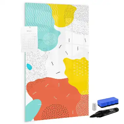 Tablă magnetică de scris cu model Mzgălituri colorate