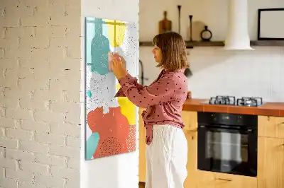 Tablă magnetică de scris cu model Mzgălituri colorate