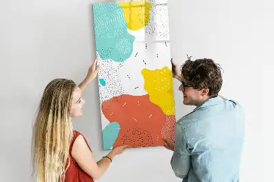 Tablă magnetică de scris cu model Mzgălituri colorate