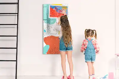 Tablă magnetică de scris cu model Mzgălituri colorate