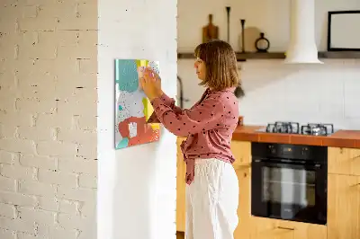 Tablă magnetică de scris cu model Mzgălituri colorate