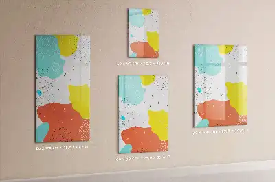 Tablă magnetică de scris cu model Mzgălituri colorate