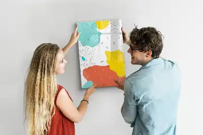Tablă magnetică de scris cu model Mzgălituri colorate