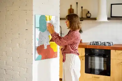 Tablă magnetică de scris cu model Mzgălituri colorate
