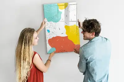 Tablă magnetică de scris cu model Mzgălituri colorate