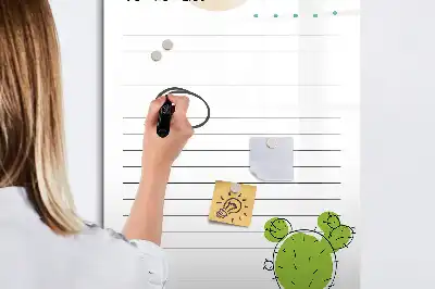 Tablă magnetică de scris pentru lista de sarcini