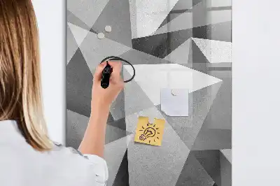 Tablă magnetică de scris cu model abstracție geometrică