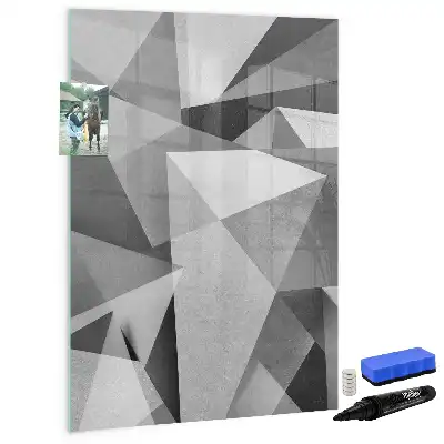 Tablă magnetică de scris cu model abstracție geometrică