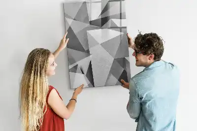 Tablă magnetică de scris cu model abstracție geometrică