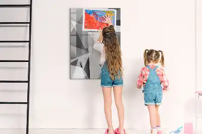 Tablă magnetică de scris cu model abstracție geometrică