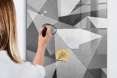 Tablă magnetică de scris cu model abstracție geometrică