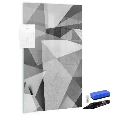 Tablă magnetică de scris cu model abstracție geometrică