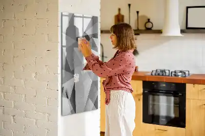 Tablă magnetică de scris cu model abstracție geometrică