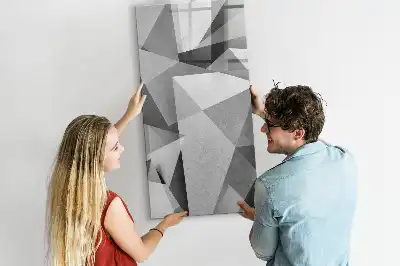 Tablă magnetică de scris cu model abstracție geometrică