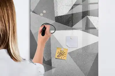 Tablă magnetică de scris cu model abstracție geometrică