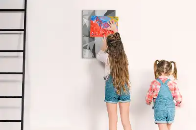 Tablă magnetică de scris cu model abstracție geometrică