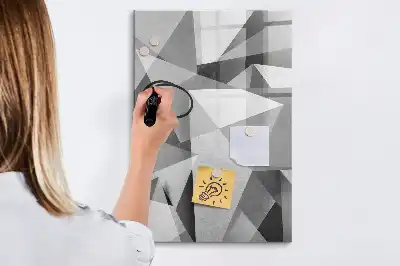 Tablă magnetică de scris cu model abstracție geometrică