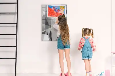Tablă magnetică de scris cu model abstracție geometrică