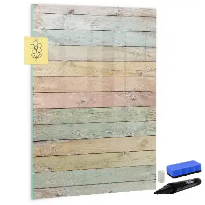 Tablă magnetică de scris cu model de scânduri pastelate