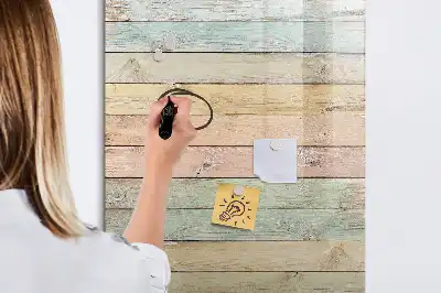 Tablă magnetică de scris cu model de scânduri pastelate