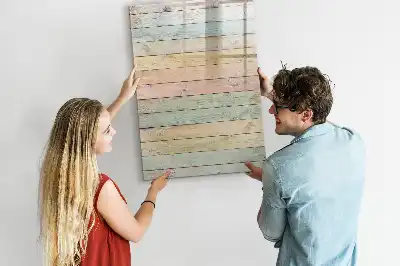 Tablă magnetică de scris cu model de scânduri pastelate