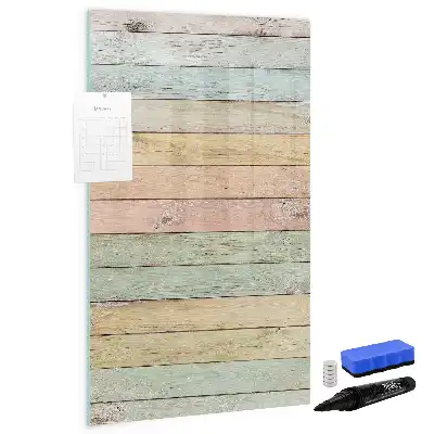 Tablă magnetică de scris cu model de scânduri pastelate
