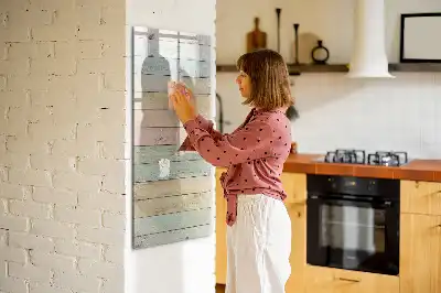 Tablă magnetică de scris cu model de scânduri pastelate