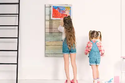 Tablă magnetică de scris cu model de scânduri pastelate