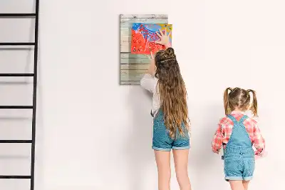 Tablă magnetică de scris cu model de scânduri pastelate