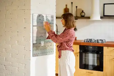 Tablă magnetică de scris cu model de scânduri pastelate