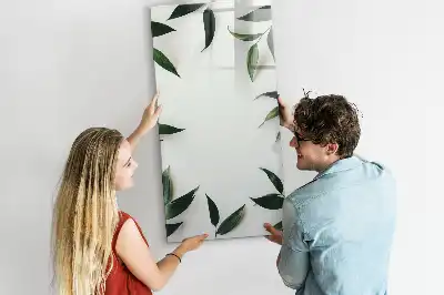 Tablă cu marker cu ramă decorată cu frunze verzi