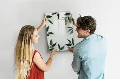 Tablă cu marker cu ramă decorată cu frunze verzi