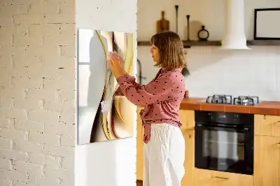 Tablă magnetică de scris cu model de abstracție aurie de valuri