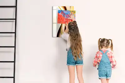 Tablă magnetică de scris cu model de abstracție aurie de valuri