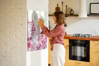 Tablă magnetică de scris cu model flori de primăvară