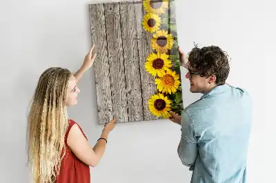 Tablă cu marker cu model floarea-soarelui pe lemn