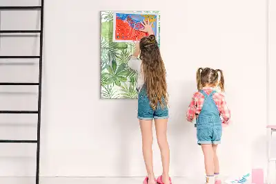 Tablă magnetică de scris cu model de frunze în acuarelă