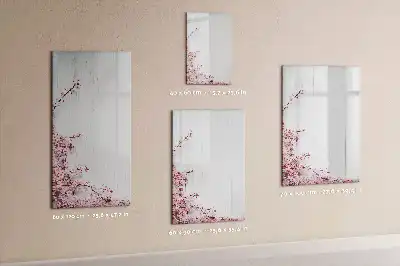 Tablă magnetică de scris decorată cu motiv floral pe lemn