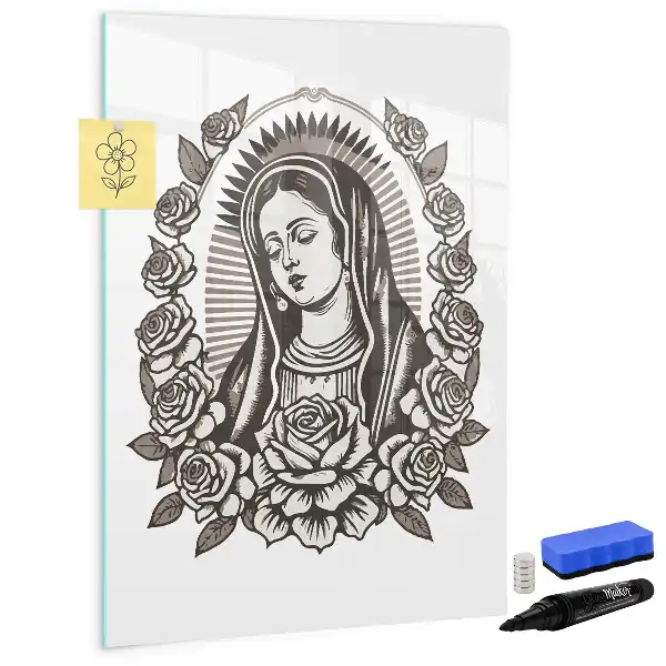 Tablă magnetică de scris cu modelul Fecioara de la Guadalupe
